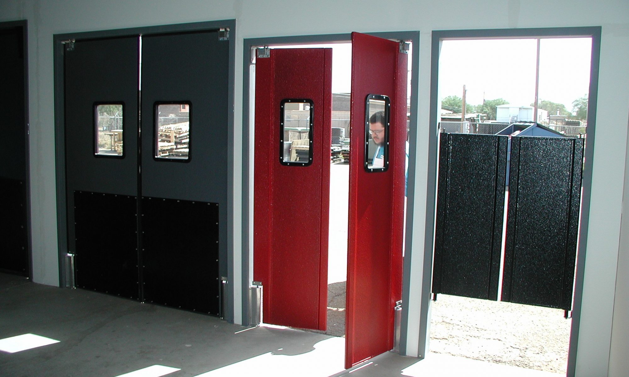 double swing traffic doors