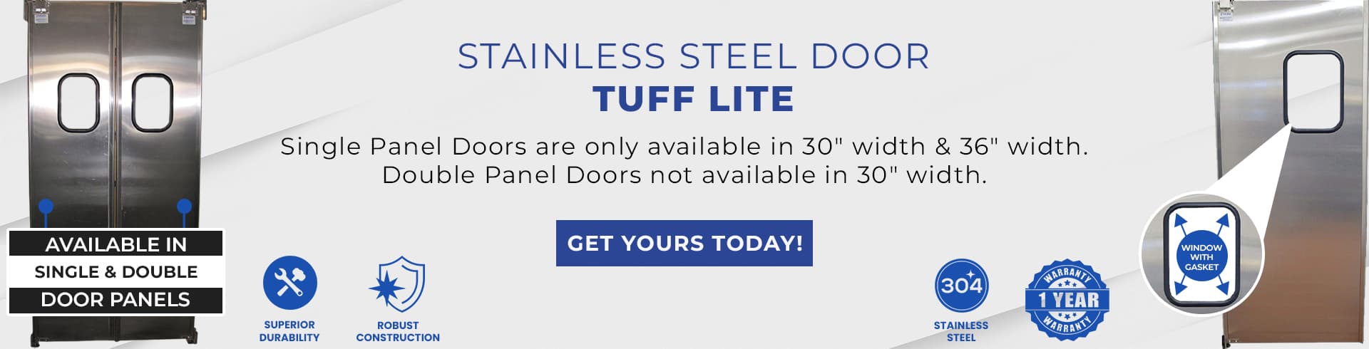 Stainless Steel Tuff Lite Swinging Door