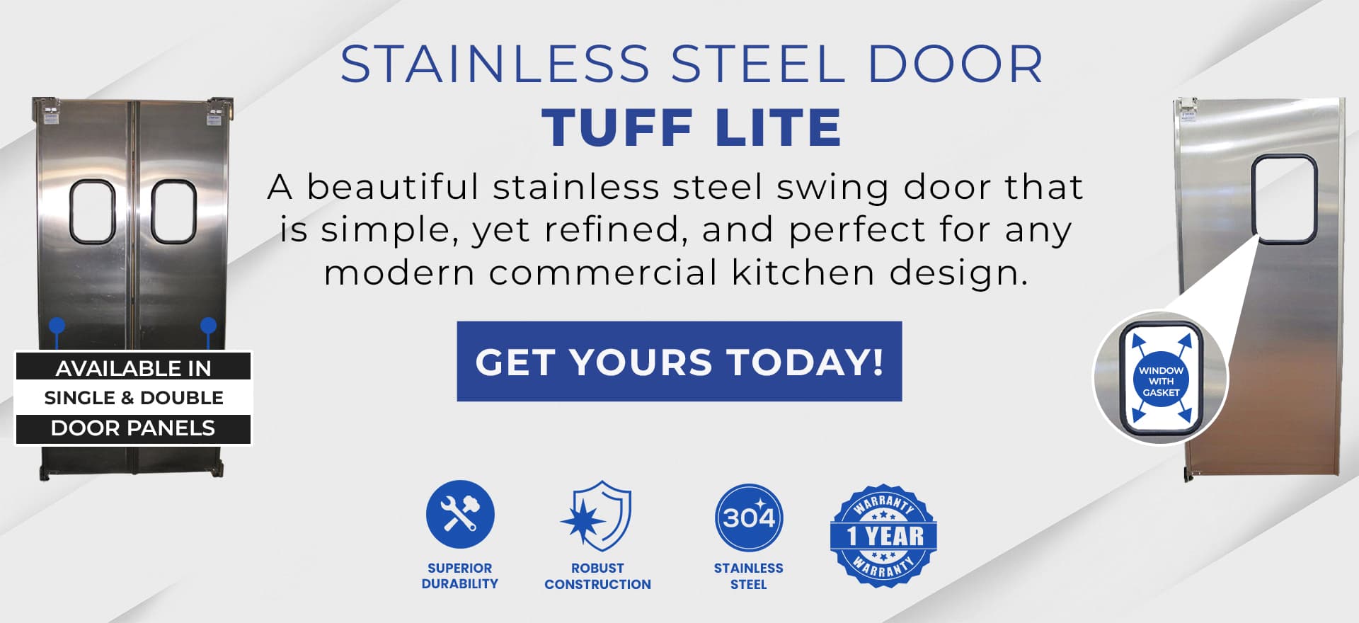 Stainless Steel Tuff Lite Swinging Door